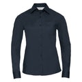 French Navy - Front - Russell Collection Ladies-Womens Long Sleeve Shirt