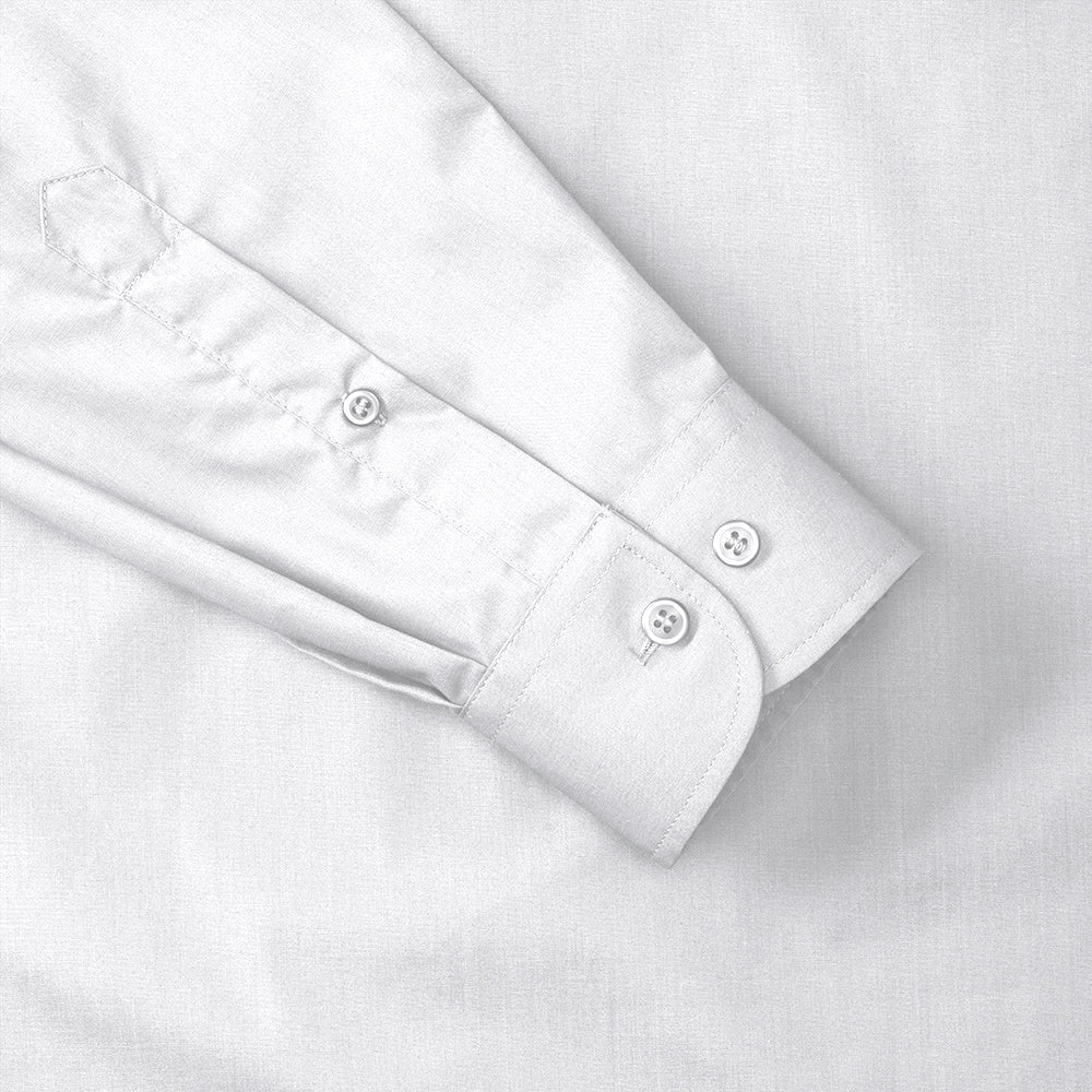 White - Side - Russell Collection Mens Long Sleeve Shirt
