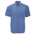 Corporate Blue - Front - Russell Collection Mens Short Sleeve Poly-Cotton Easy Care Poplin Shirt