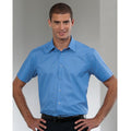 Corporate Blue - Back - Russell Collection Mens Short Sleeve Poly-Cotton Easy Care Poplin Shirt