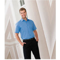 Corporate Blue - Lifestyle - Russell Collection Mens Short Sleeve Poly-Cotton Easy Care Poplin Shirt