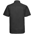 Black - Back - Russell Collection Mens Short Sleeve Poly-Cotton Easy Care Poplin Shirt