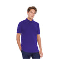 Purple - Back - B&C Safran Mens Polo Shirt - Mens Short Sleeve Polo Shirts