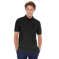 Black - Back - B&C Safran Mens Polo Shirt - Mens Short Sleeve Polo Shirts