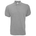 Heather Grey - Front - B&C Safran Mens Polo Shirt - Mens Short Sleeve Polo Shirts