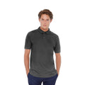 Dark Grey - Back - B&C Safran Mens Polo Shirt - Mens Short Sleeve Polo Shirts