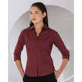 Port - Back - Russell Collection Ladies-Womens 3-4 Sleeve Easy Care Fitted Shirt