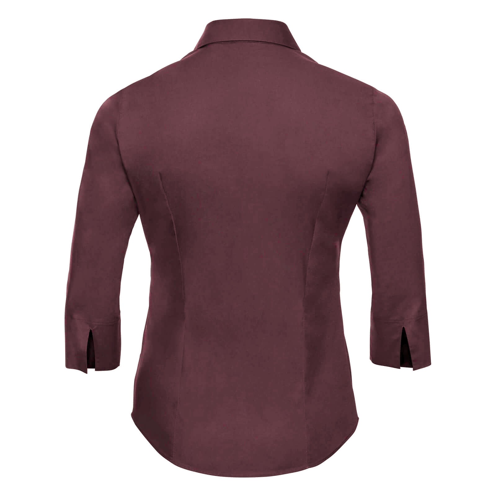 Port - Side - Russell Collection Ladies-Womens 3-4 Sleeve Easy Care Fitted Shirt