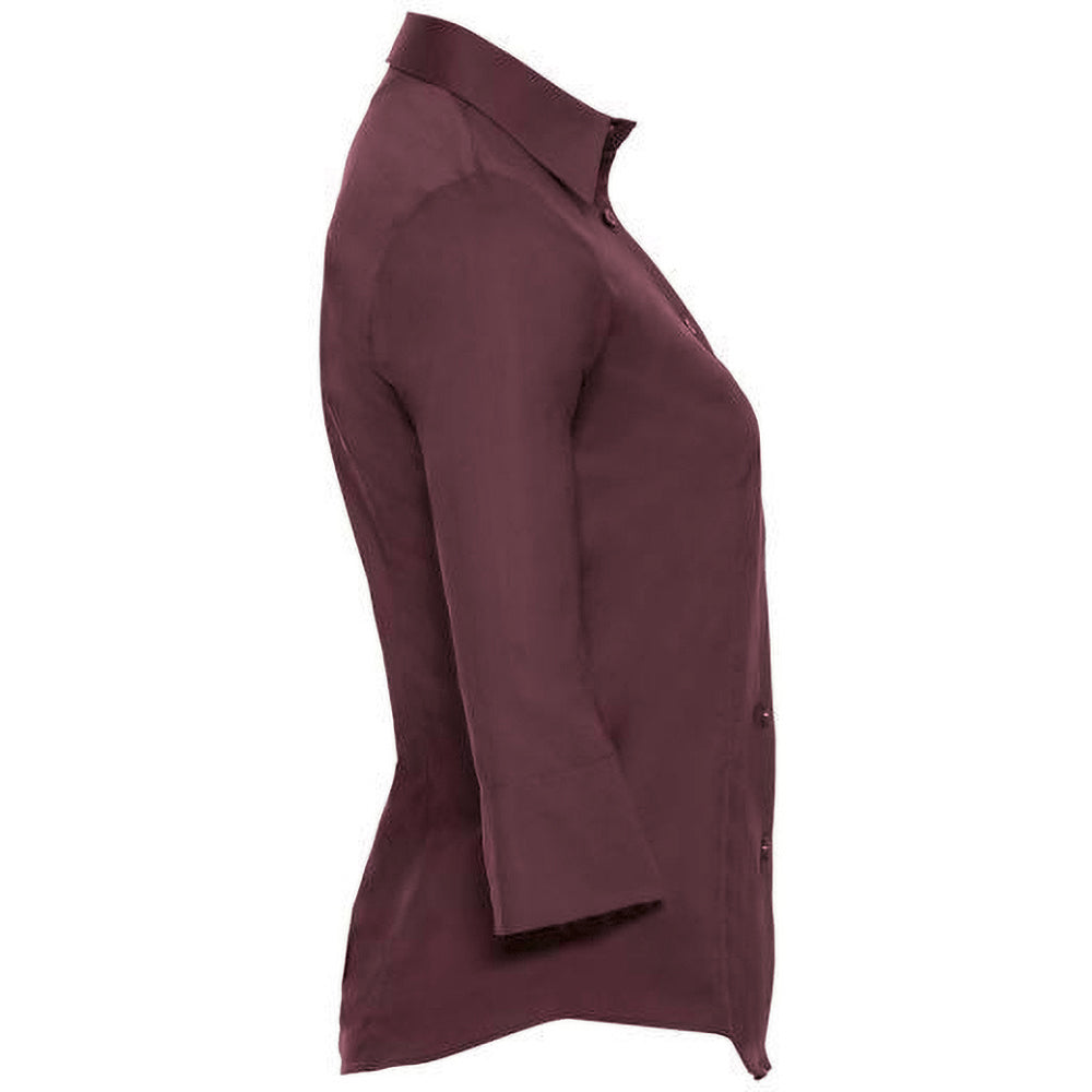 Port - Lifestyle - Russell Collection Ladies-Womens 3-4 Sleeve Easy Care Fitted Shirt