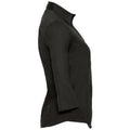 Black - Side - Russell Collection Ladies-Womens 3-4 Sleeve Easy Care Fitted Shirt