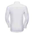 White - Back - Russell Collection Mens Long Sleeve Easy Care Fitted Shirt