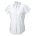 White - Front - Russell Collection Ladies-Womens Cap Sleeve Easy Care Fitted Shirt