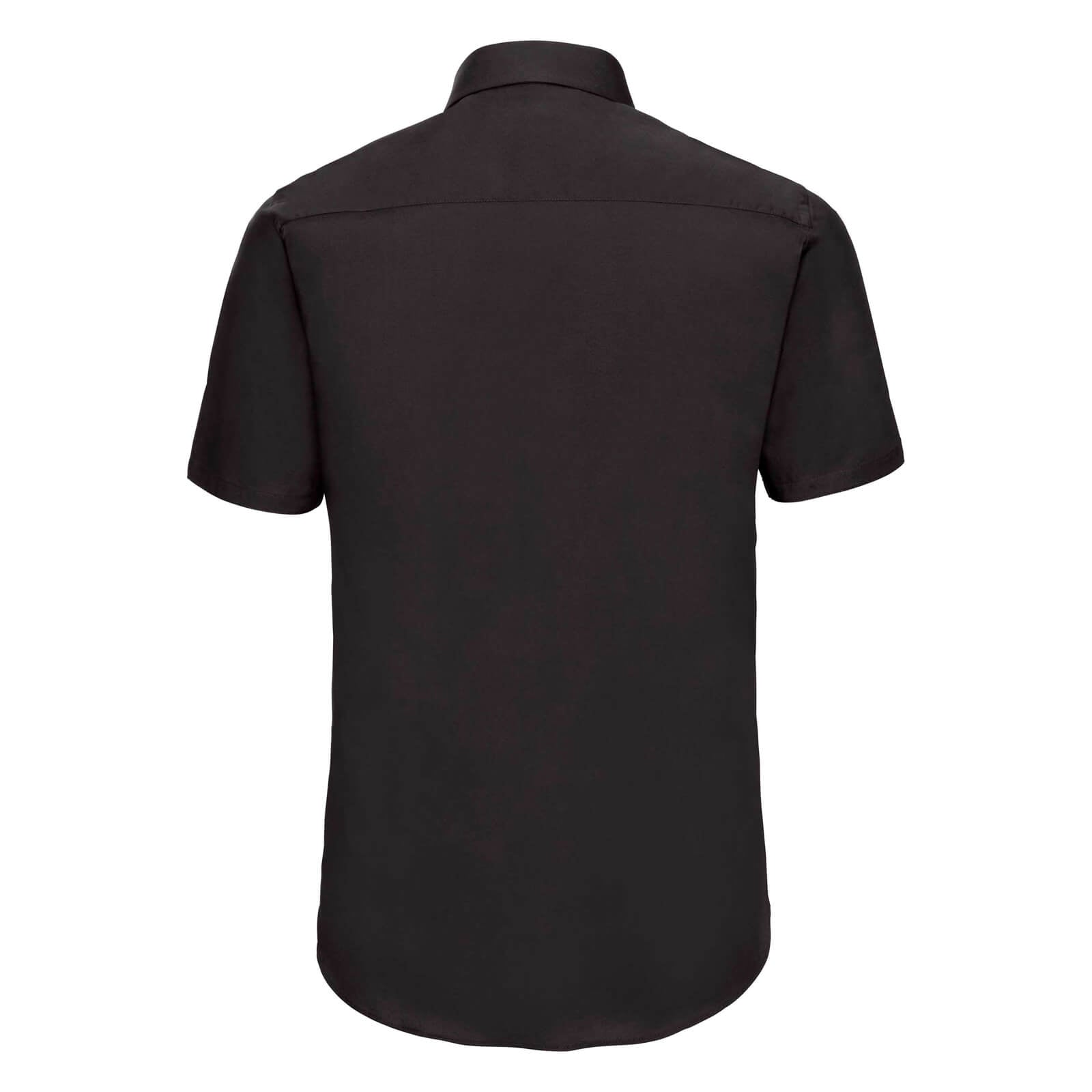 Black - Back - Russell Collection Mens Short Sleeve Easy Care Fitted Shirt
