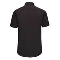 Black - Back - Russell Collection Mens Short Sleeve Easy Care Fitted Shirt