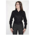 Black - Back - Russell Collection Ladies-Womens Long Sleeve Ultimate Non-Iron Shirt