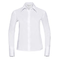 White - Front - Russell Collection Ladies-Womens Long Sleeve Ultimate Non-Iron Shirt
