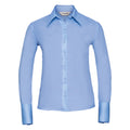 Bright Sky - Front - Russell Collection Ladies-Womens Long Sleeve Ultimate Non-Iron Shirt