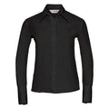 Black - Front - Russell Collection Ladies-Womens Long Sleeve Ultimate Non-Iron Shirt