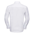 White - Back - Russell Collection Mens Long Sleeve Tailored Ultimate Non-Iron Shirt