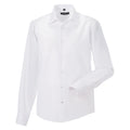 White - Front - Russell Collection Mens Long Sleeve Tailored Ultimate Non-Iron Shirt