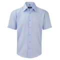 Bright Sky - Front - Russell Collection Mens Short Sleeve Tailored Ultimate Non-Iron Shirt