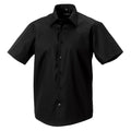 Black - Front - Russell Collection Mens Short Sleeve Tailored Ultimate Non-Iron Shirt