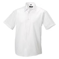 White - Front - Russell Collection Mens Short Sleeve Tailored Ultimate Non-Iron Shirt