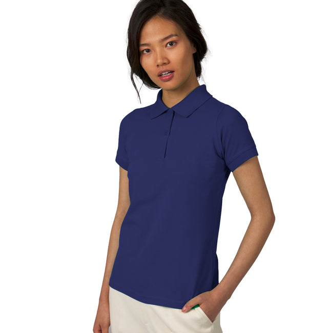 Navy Blue - Back - B&C Safran Pure Ladies Short Sleeve Polo Shirt