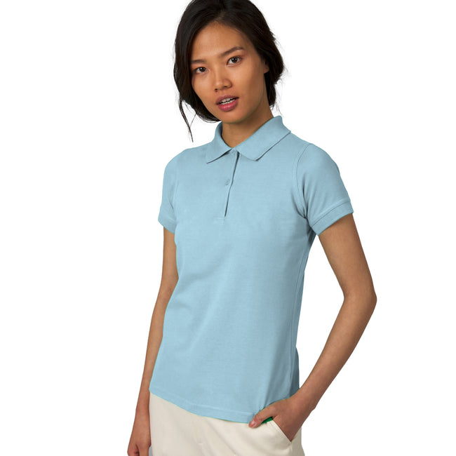 Sky Blue - Back - B&C Safran Pure Ladies Short Sleeve Polo Shirt