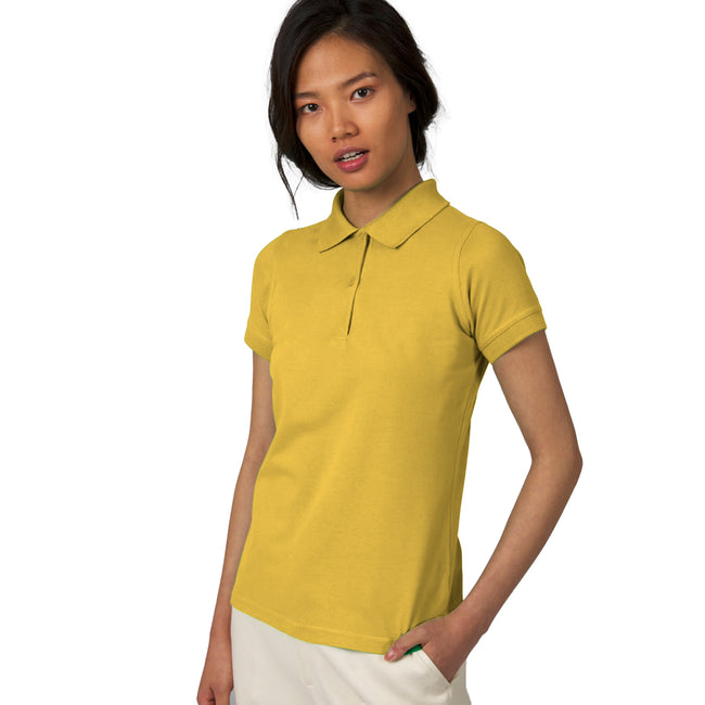 Gold - Back - B&C Safran Pure Ladies Short Sleeve Polo Shirt