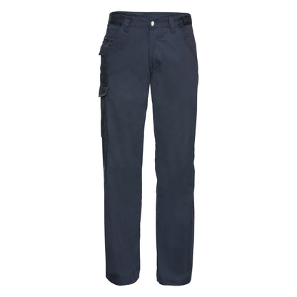 French Navy - Front - Russell Workwear Mens Polycotton Twill Trouser - Pants (Regular)