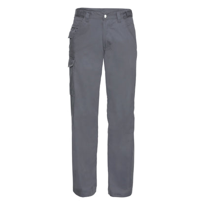 Convoy Grey - Front - Russell Workwear Mens Polycotton Twill Trouser - Pants (Long)