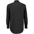 Black - Back - B&C Mens Oxford Long Sleeve Shirt - Mens Shirts