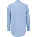 Oxford Blue - Back - B&C Mens Oxford Long Sleeve Shirt - Mens Shirts