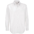 White - Front - B&C Mens Oxford Long Sleeve Shirt - Mens Shirts