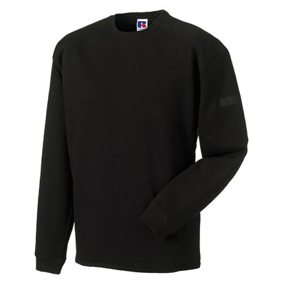 Black - Back - Russell Workwear Mens Crew Neck Set In Sweatshirt Top