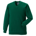 Bottle Green - Side - Russell Workwear V-Neck Sweatshirt Top