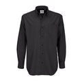 Black - Front - B&C Mens Oxford Long Sleeve Shirt - Mens Shirts
