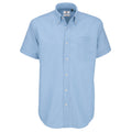Oxford Blue - Front - B&C Mens Oxford Short Sleeve Shirt - Mens Shirts