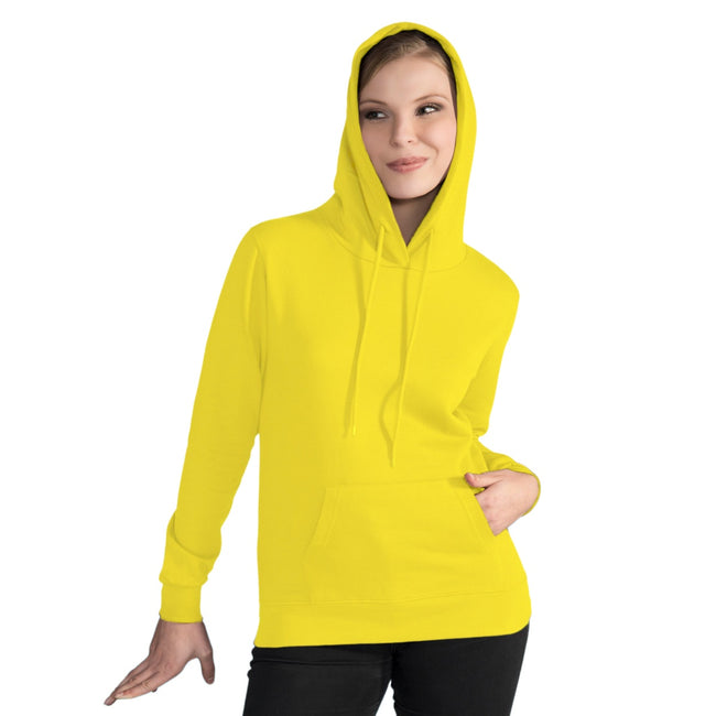 Yellow - Front - SG Ladies-Womens Plain Hooded Sweatshirt Top - Hoodie