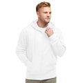 White - Back - SG Mens Plain Full Zip Hooded Sweatshirt