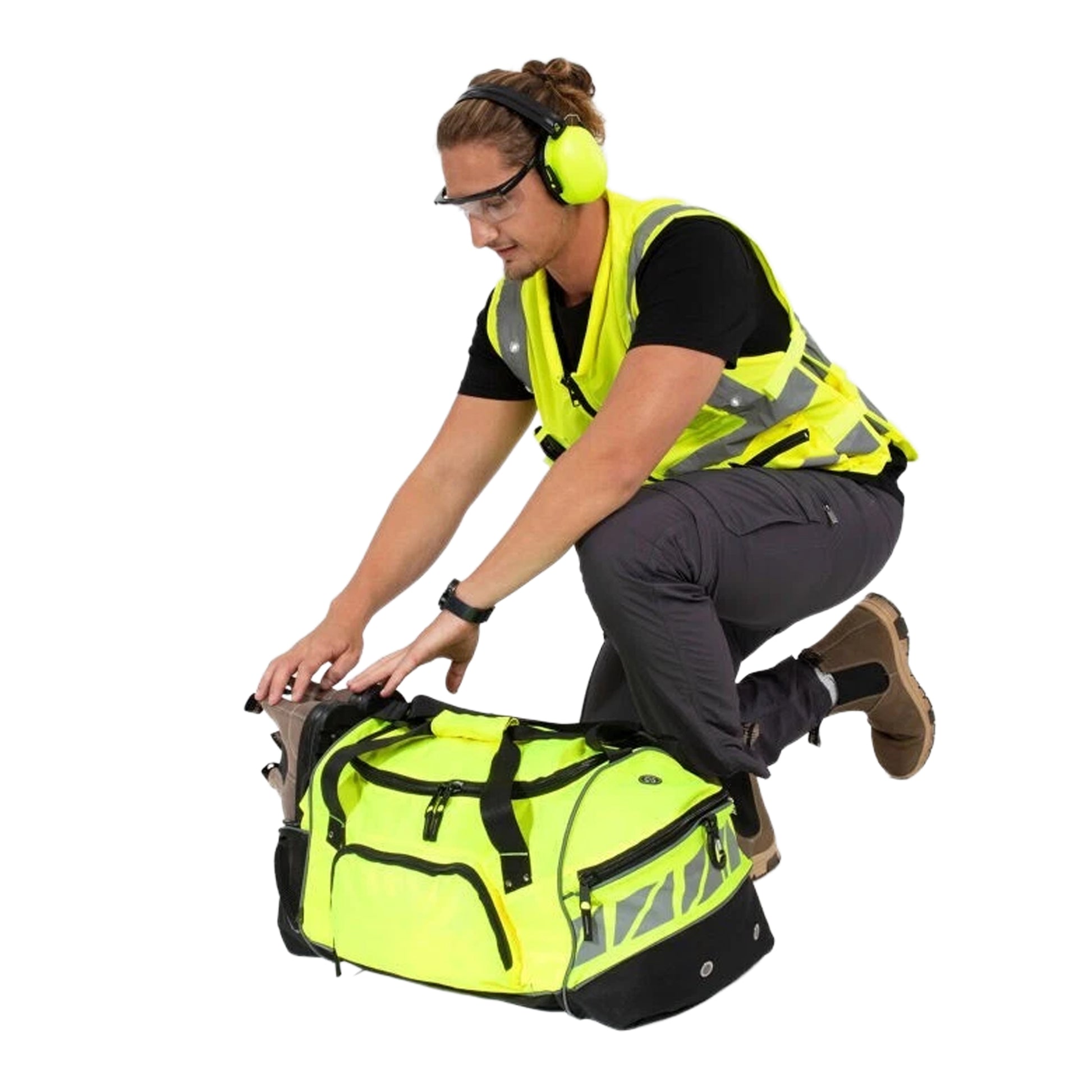 Hi Vis Yellow-Black - Lifestyle - Shugon Daytona Universal Holdall Duffle Bag (50 Litres)