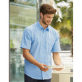 Business Blue - Side - B&C Mens Smart Short Sleeve Shirt - Mens Shirts