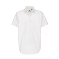 White - Front - B&C Mens Sharp Twill Short Sleeve Shirt - Mens Shirts