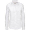 White - Front - B&C Ladies Oxford Long Sleeve Shirt - Ladies Shirts & Blouses