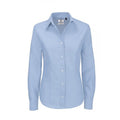 Oxford Blue - Front - B&C Ladies Oxford Long Sleeve Shirt - Ladies Shirts & Blouses
