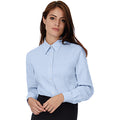 Oxford Blue - Back - B&C Ladies Oxford Long Sleeve Shirt - Ladies Shirts & Blouses