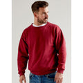 Burgundy - Side - UCC 50-50 Unisex Plain Set-In Sweatshirt Top