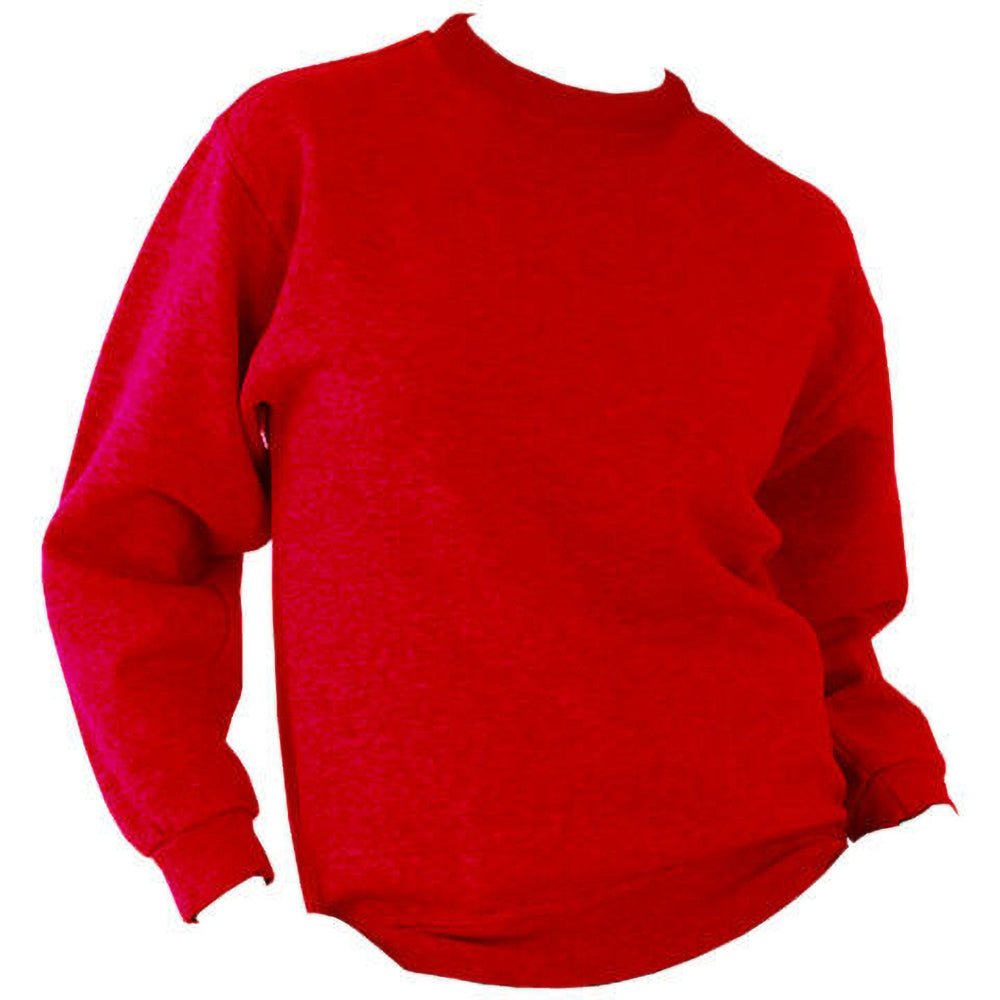 Red - Side - UCC 50-50 Mens Heavyweight Plain Set-In Sweatshirt Top