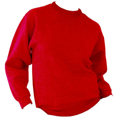 Red - Side - UCC 50-50 Mens Heavyweight Plain Set-In Sweatshirt Top